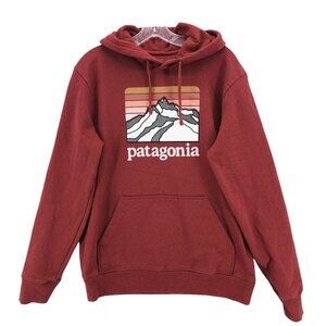 PATAGONIA Men's Line Logo Ridge Uprisal Hoody Barn Red Size MEDIUM